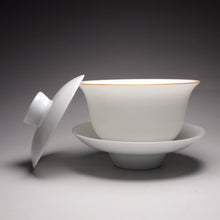 Load image into Gallery viewer, 110ml Classic Jingdezhen Porcelain Gaiwan with Brown Rim 甜白小福圆盖碗