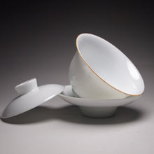 Load image into Gallery viewer, 110ml Classic Jingdezhen Porcelain Gaiwan with Brown Rim 甜白小福圆盖碗