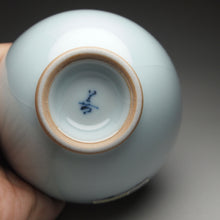 Load image into Gallery viewer, 130ml Azure Ruyao Chicken Heart Teacup 天青汝窑鸡心杯