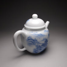 Load image into Gallery viewer, 140ml Qinghua Hand Painted Lanscape Jingdezhen Porcelain Teapot, 甜白釉重工山水壶
