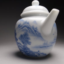 Load image into Gallery viewer, 140ml Qinghua Hand Painted Lanscape Jingdezhen Porcelain Teapot, 甜白釉重工山水壶