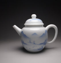 Load image into Gallery viewer, 140ml Qinghua Hand Painted Lanscape Jingdezhen Porcelain Teapot, 甜白釉重工山水壶