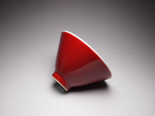 Load image into Gallery viewer, 140ml Fanggu Technique Sailboat and Mountains, Jihong and Qinghua Porcelain Douli Teacup 青花霁红杯
