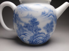 Load image into Gallery viewer, 140ml Qinghua Hand Painted Lanscape Jingdezhen Porcelain Teapot, 甜白釉重工山水壶