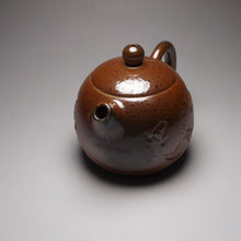 Load image into Gallery viewer, Wood Fired Xishi Nixing Teapot with Carvings of Koi and Lotus 李文新柴烧刻绘西施 140ml
