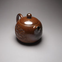 Load image into Gallery viewer, Wood Fired Xishi Nixing Teapot with Carvings of Koi and Lotus 李文新柴烧刻绘西施 140ml