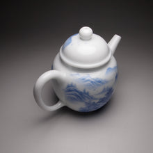 Load image into Gallery viewer, 140ml Qinghua Hand Painted Lanscape Jingdezhen Porcelain Teapot, 甜白釉重工山水壶