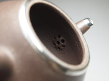 Load image into Gallery viewer, PRE-ORDER: TianQingNi Pear Yixing Teapot with Pure Silver Rim 包银天青泥梨型 150ml