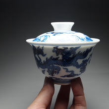 Load image into Gallery viewer, 150ml Dragon Qinghua Fanggu Jingdezhen Porcelain Gaiwan