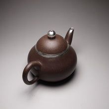 Load image into Gallery viewer, PRE-ORDER: TianQingNi Pear Yixing Teapot with Pure Silver Rim 包银天青泥梨型 150ml
