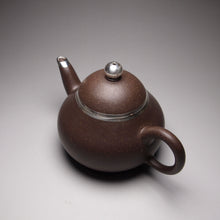 Load image into Gallery viewer, PRE-ORDER: TianQingNi Pear Yixing Teapot with Pure Silver Rim 包银天青泥梨型 150ml