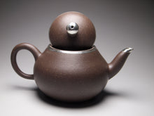 Load image into Gallery viewer, PRE-ORDER: TianQingNi Pear Yixing Teapot with Pure Silver Rim 包银天青泥梨型 150ml