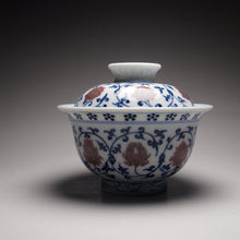 Load image into Gallery viewer, Qinghua Youlihong Fanggu Jingdezhen Porcelain Gaiwan 青花釉里红缠枝花卉盖碗