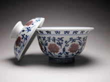 Load image into Gallery viewer, Qinghua Youlihong Fanggu Jingdezhen Porcelain Gaiwan 青花釉里红缠枝花卉盖碗