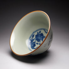 Load image into Gallery viewer, 160ml Fencai and Qinghua Hand Painted Azure Ruyao Teacup 汝窑青花粉彩杯