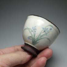 Load image into Gallery viewer, Irises Kohiki style stoneware teacups, 36ml