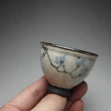 Load image into Gallery viewer, Blue blossoms Kohiki style stoneware teacups, 36ml
