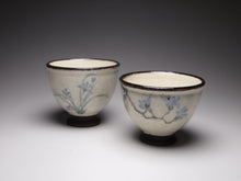 Load image into Gallery viewer, Irises Kohiki style stoneware teacups, 36ml
