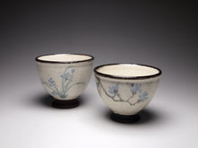 Load image into Gallery viewer, Irises Kohiki style stoneware teacups, 36ml
