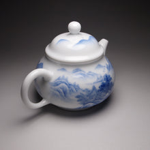 Load image into Gallery viewer, 205ml Qinghua Hand Painted Lanscape Jingdezhen Porcelain Teapot, 甜白釉重工山水壶