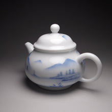 Load image into Gallery viewer, 205ml Qinghua Hand Painted Lanscape Jingdezhen Porcelain Teapot, 甜白釉重工山水壶