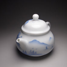 Load image into Gallery viewer, 205ml Qinghua Hand Painted Lanscape Jingdezhen Porcelain Teapot, 甜白釉重工山水壶