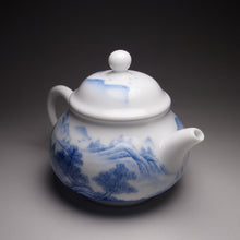 Load image into Gallery viewer, 205ml Qinghua Hand Painted Lanscape Jingdezhen Porcelain Teapot, 甜白釉重工山水壶