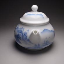 Load image into Gallery viewer, 205ml Qinghua Hand Painted Lanscape Jingdezhen Porcelain Teapot, 甜白釉重工山水壶