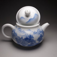 Load image into Gallery viewer, 205ml Qinghua Hand Painted Lanscape Jingdezhen Porcelain Teapot, 甜白釉重工山水壶