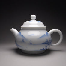 Load image into Gallery viewer, 205ml Qinghua Hand Painted Lanscape Jingdezhen Porcelain Teapot, 甜白釉重工山水壶