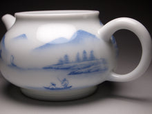 Load image into Gallery viewer, 205ml Qinghua Hand Painted Lanscape Jingdezhen Porcelain Teapot, 甜白釉重工山水壶