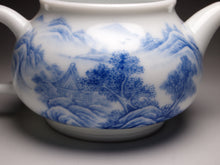 Load image into Gallery viewer, 205ml Qinghua Hand Painted Lanscape Jingdezhen Porcelain Teapot, 甜白釉重工山水壶