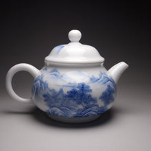Load image into Gallery viewer, 205ml Qinghua Hand Painted Lanscape Jingdezhen Porcelain Teapot, 甜白釉重工山水壶