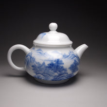 Load image into Gallery viewer, 205ml Qinghua Hand Painted Lanscape Jingdezhen Porcelain Teapot, 甜白釉重工山水壶