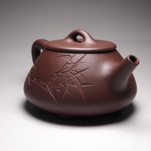 Load image into Gallery viewer, Dicaoqing Shipiao Yixing Teapot with Carvings of Bamboo, 底槽青石瓢, 220ml