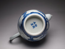 Load image into Gallery viewer, Imperfect Wood Fired Fanggu Jingdezhen Porcelain Teapot with Qinghua Garden Motif, 柴窑仿古青花岁寒三友壶 225ml