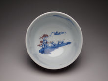 Load image into Gallery viewer, 130ml Fanggu Technique Fisherman Jihong, Youlihong and Qinghua Porcelain Teacup 青花霁红杯