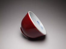 Load image into Gallery viewer, 130ml Fanggu Technique Fisherman Jihong, Youlihong and Qinghua Porcelain Teacup 青花霁红杯