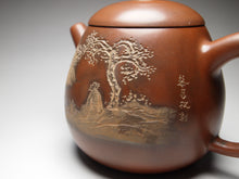 Load image into Gallery viewer, Longdan Nixing Teapot with Carvings of a Landscape Li Changquan, 黎昌权刻绘壶 225ml