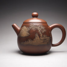 Load image into Gallery viewer, Longdan Nixing Teapot with Carvings of a Landscape Li Changquan, 黎昌权刻绘壶 225ml