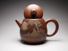 Load image into Gallery viewer, Longdan Nixing Teapot with Carvings of a Landscape Li Changquan, 黎昌权刻绘壶 225ml
