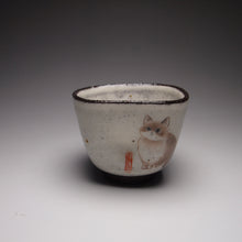 Load image into Gallery viewer, Four-sided Kitty Cat Kohiki style stoneware teacups, 50ml