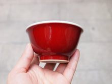 Load image into Gallery viewer, 120ml Fanggu Technique Cliffs and Sky Jihong and Qinghua Porcelain Teacup 青花霁红杯