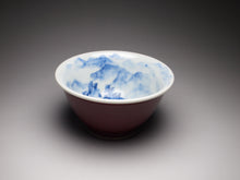 Load image into Gallery viewer, 120ml Fanggu Technique Cliffs and Sky Jihong and Qinghua Porcelain Teacup 青花霁红杯