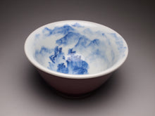 Load image into Gallery viewer, 120ml Fanggu Technique Cliffs and Sky Jihong and Qinghua Porcelain Teacup 青花霁红杯