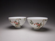 Load image into Gallery viewer, 60ml Youzhongcai Pomegranate Blossoms Chicken Heart Teacup 釉中彩鸡心杯(石榴花)