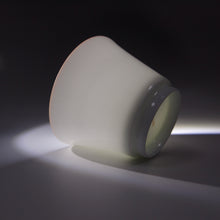 Load image into Gallery viewer, 65ml Horseshoe Shape Tianbai Jingdezhen Porcelain Teacup with brown rim 甜白马蹄杯