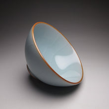 Load image into Gallery viewer, 65ml Azure Ruyao Chicken Heart Teacup 天青汝窑鸡心杯