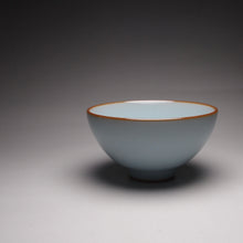 Load image into Gallery viewer, 65ml Chicken Heart Royal Jade Ruyao Teacup 汝窑御青小鸡心杯