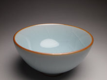 Load image into Gallery viewer, 65ml Azure Ruyao Chicken Heart Teacup 天青汝窑鸡心杯